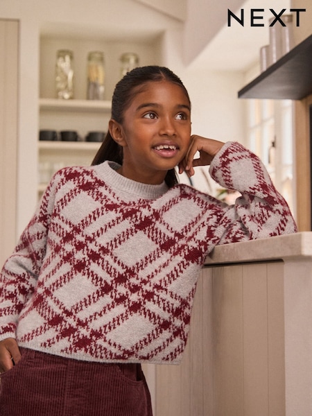Grey Tartan Check Jumper (3-16yrs) (F59925) | €30 - €37
