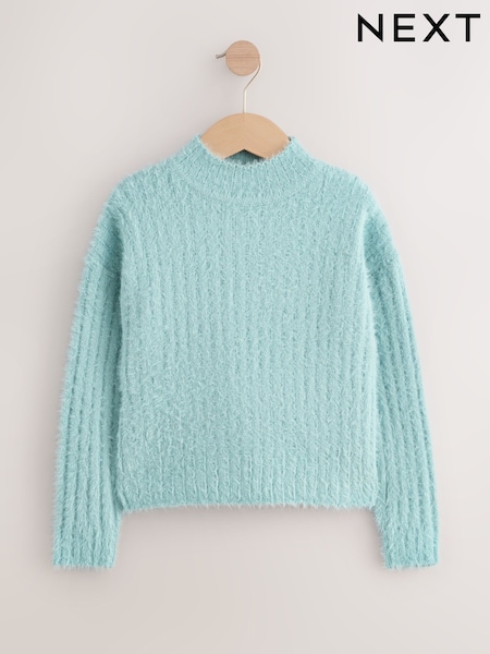 Teal Blue Fluffy Jumper (3-16yrs) (F59926) | €20 - €26