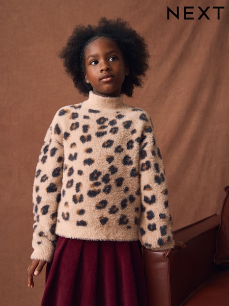 Leopard Animal Fluffy Jumper (3-16yrs) (F59930) | AED91 - AED117