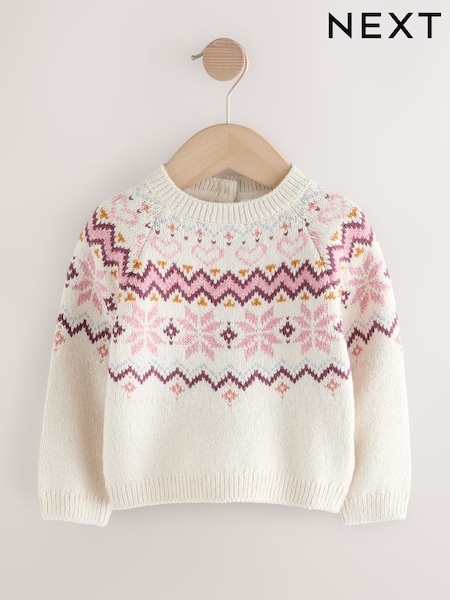 Ecru Christmas Fairisle Jumper (3mths-7yrs) (F59984) | €27 - €33