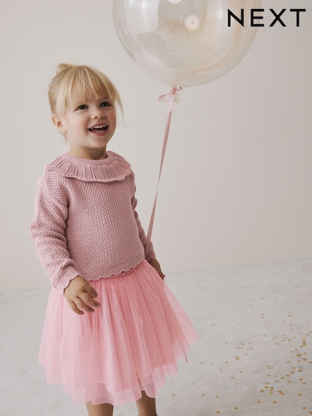 Pink Duck Embroidered Jumper and Mesh Skirt Set (3mths-10yrs) (F59989) | AED127 - AED147