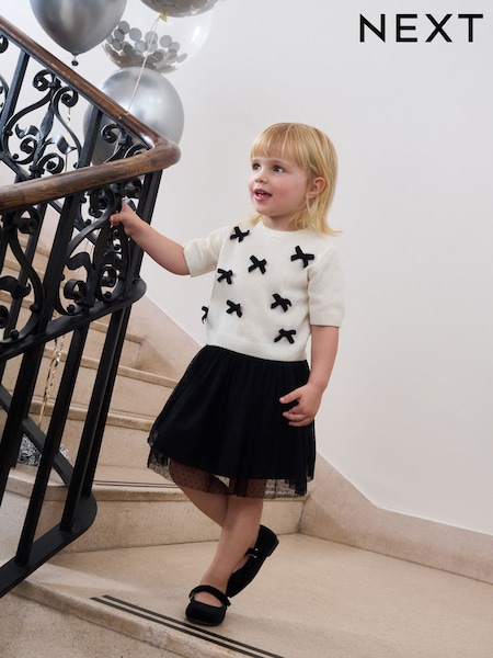 Black/Ecru Bow Jumper and Skirt Set (3mths-10yrs) (F59994) | €38 - €43