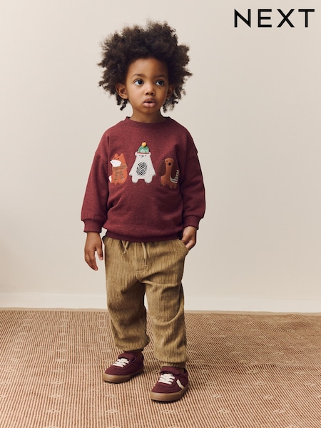 Red Appliqué Sweatshirt and Joggers Set (3mths-7yrs) (F60088) | AED122 - AED142