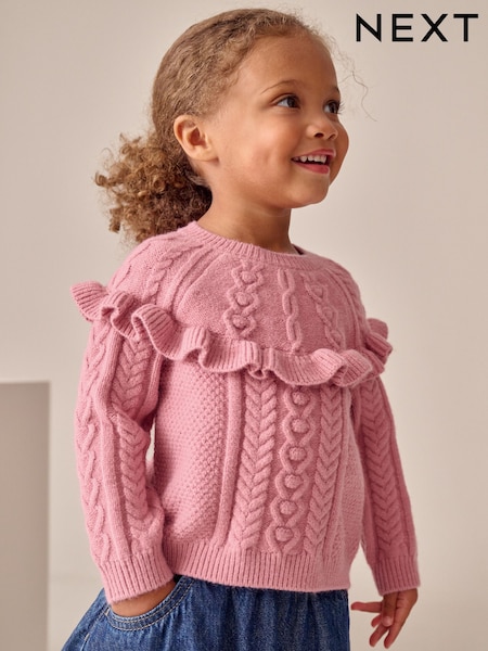 Pink Cable Knitted Jumper (3mths-7yrs) (F60098) | €20 - €25