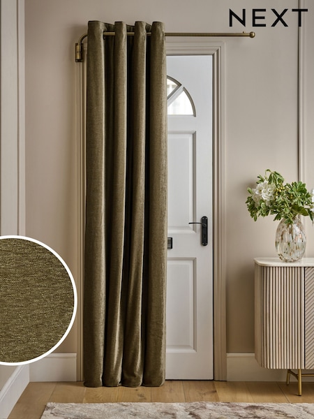 Plush Chenille Eyelet Lined Door Curtains (F60130) | ‏392 ر.ق. - ‏588 ر.ق.