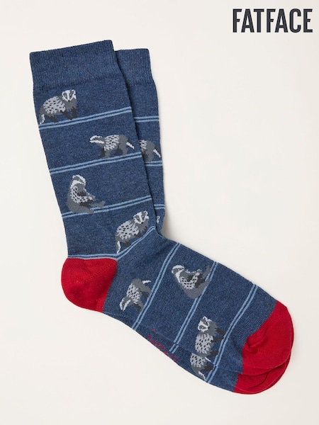 FatFace Navy Badger Socks (F60179) | AED44