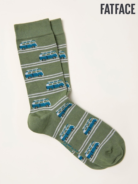 FatFace Green Campervan Socks (F60180) | AED44