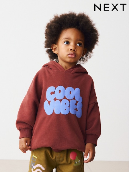 Burgundy Red Long Sleeve Printed Hoodie (3mths-7yrs) (F60313) | AED66 - AED76