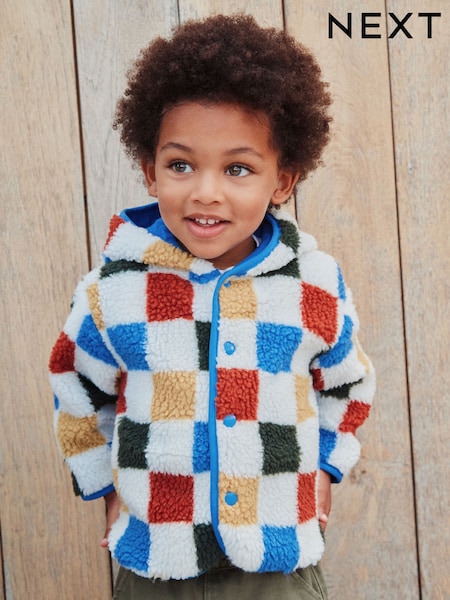 Multi Checkerboard Hooded Fleece Zip Through Jacket (3mths-7yrs) (F60315) | €26 - €32