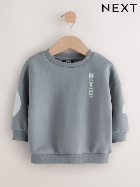 Grau - Back Printed Crew Neck Jersey Sweatshirt (3mths-7yrs) (F60325) | 14 € - 17 €