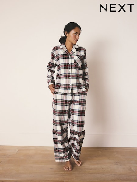 لون كريم مربعات - Matching Family Christmas Button Through Pyjamas (F60533) | ‏151 د.إ.‏