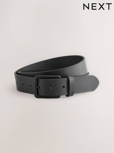 Preto - Casual Leather Belt (F60558) | R$ 170 - R$ 190
