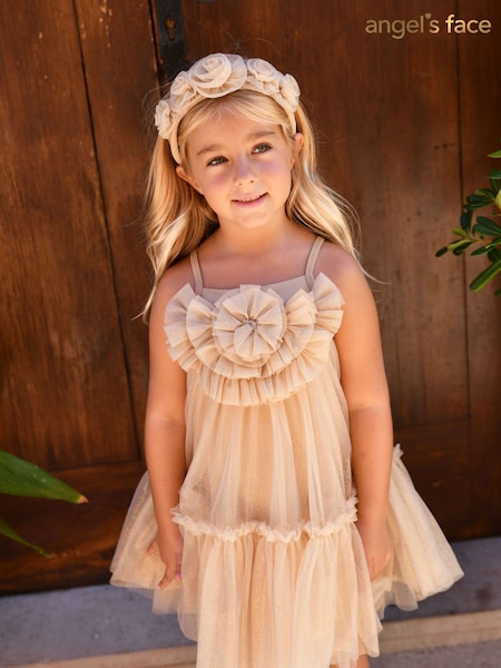 Angels Face Gold Rosheen Tulle Dress (F60658) | 346 QAR - 371 QAR