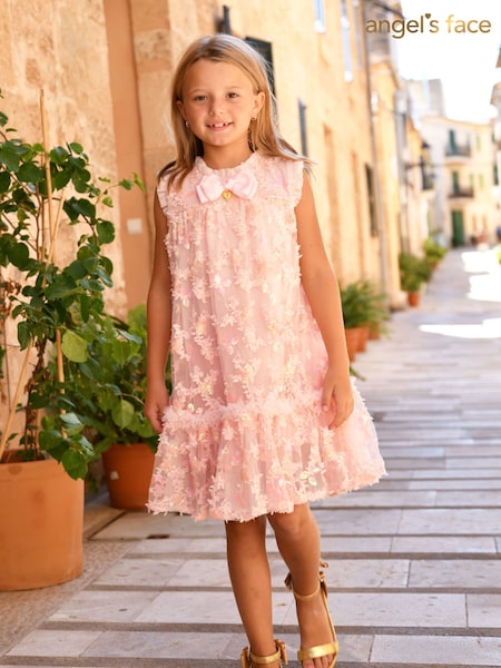 Angels Face Pink Tilly Sequin Flower Tulle Dress (F60666) | ‏503‏₪ - ‏528‏ ₪