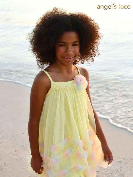 Angels Face Yellow Zig-Zag Tulle Dress (F60675) | 297 QAR - 322 QAR
