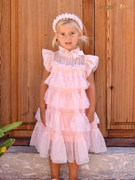 Angels Face Pink Mitzi Sparkle Tiered Dress (F60679) | ‏503‏₪ - ‏553‏ ₪