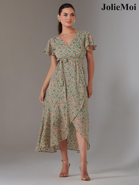 Jolie Moi Natural Petite High Low Midaxi Dress (F60736) | ₪392