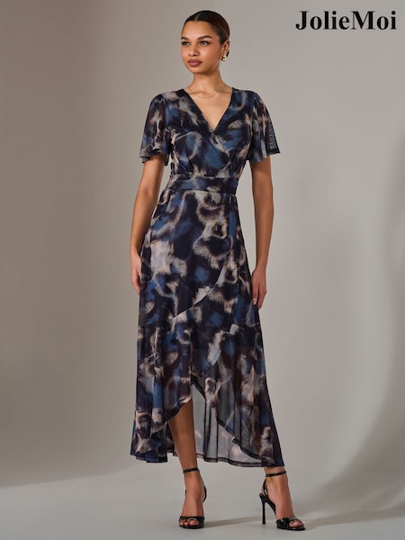 Jolie Moi Black Wrap Midaxi Dress (F60770) | 356 QAR