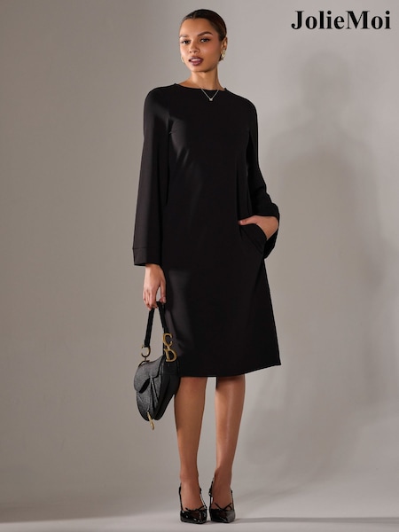 Jolie Moi Black Midi A Line Dress (F60776) | ₪342