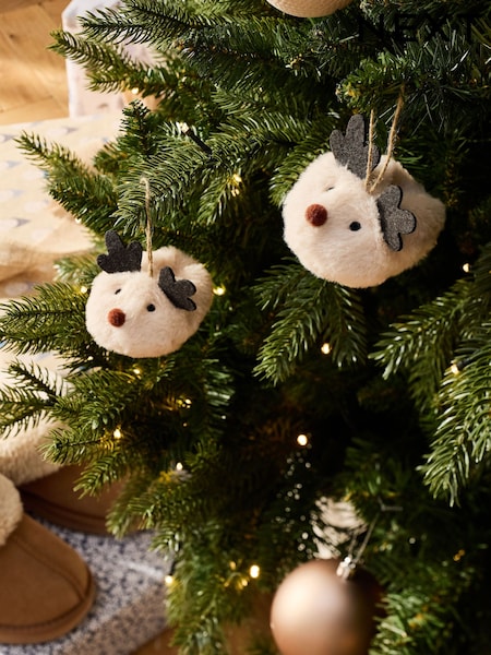 Set of 2 Reindeer Slipper Christmas Baubles (F60793) | € 10
