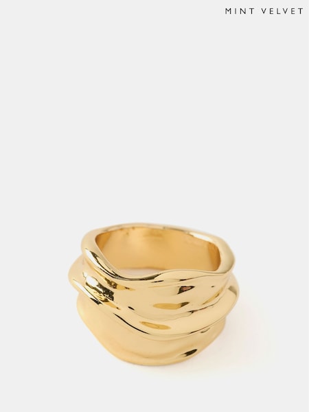 Mint Velvet Gold Tone Statement Ring (F60918) | AED146