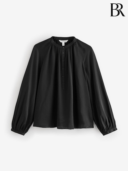 Musta - Banana Republic Dolman Sleeve Shirred Pusero (F60998) | €165