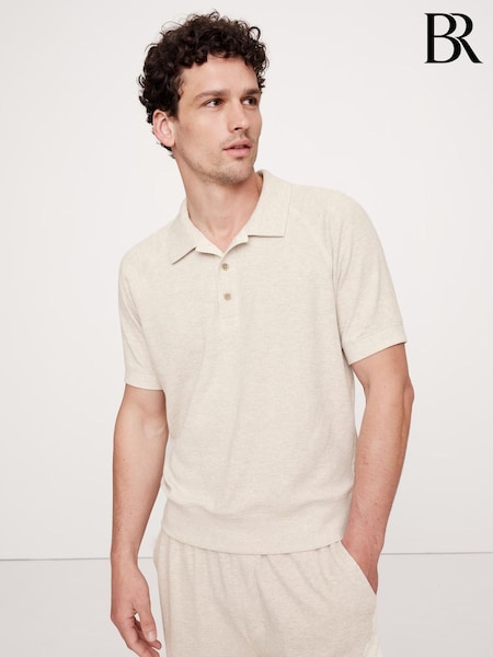 Banana Republic Beige Waffle Knit Polo Shirt (F61005) | €66