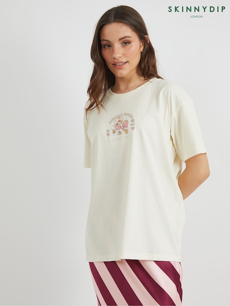 Skinnydip Cream Strawberry Shortcake x Stay Wild T-Shirt (F61127) | ₪121