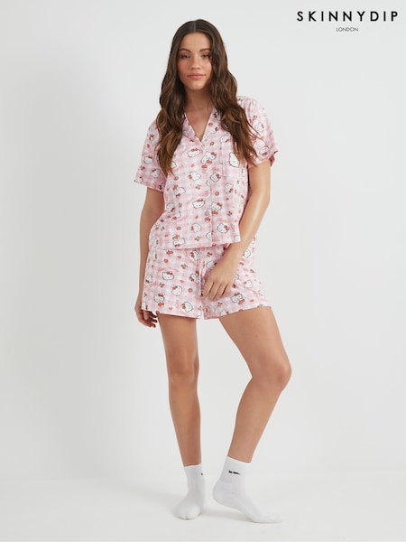 Skinnydip Pink Hello Kitty x Shirt & Shorts Pyjamas Set (F61180) | R$ 315