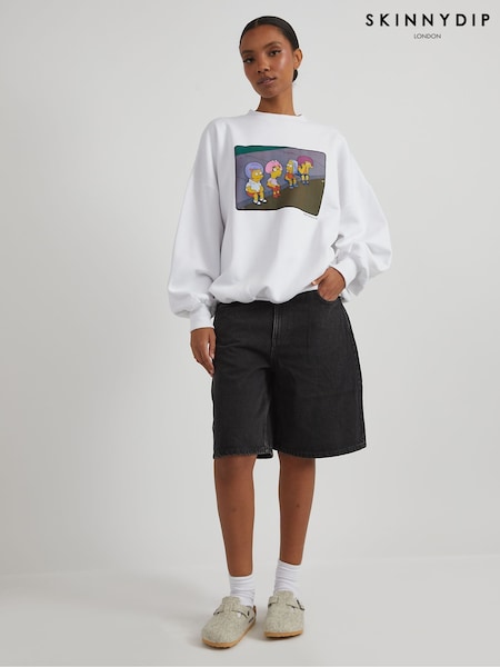Skinnydip White The Simpsons x Bart On The Road Sweatshirt (F61186) | R$ 345