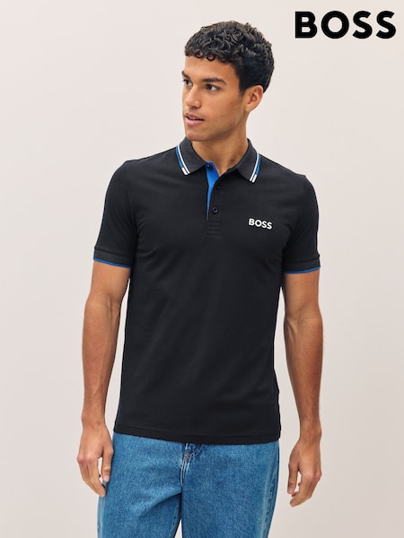 أزرق داكن - BOSS Paddy Pro Tipped Collar Polo Shirt (F61377) | ‏577 د.إ.‏