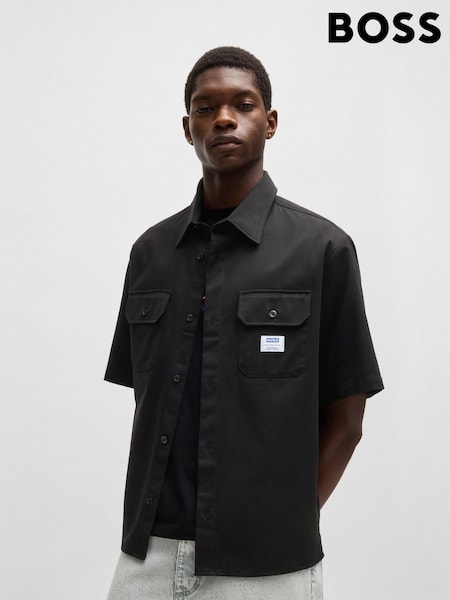 Hugo Cotton Twill Relaxed Fit SS Shirt (F61407) | €105