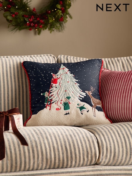 Navy 43 x 43cm Christmas Elf Cushion (F61463) | AED74