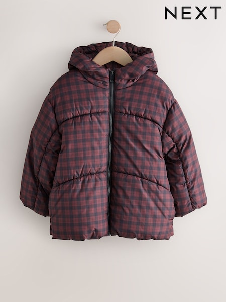 Rdeča/črna - Shower Resistant Check Padded Coat (3-16yrs) (F61574) | € 42 - € 55