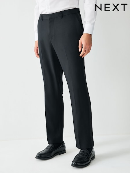 Negro - Corte estándar - Tape Detail Textured Tuxedo Trousers (F61625) | 38 €