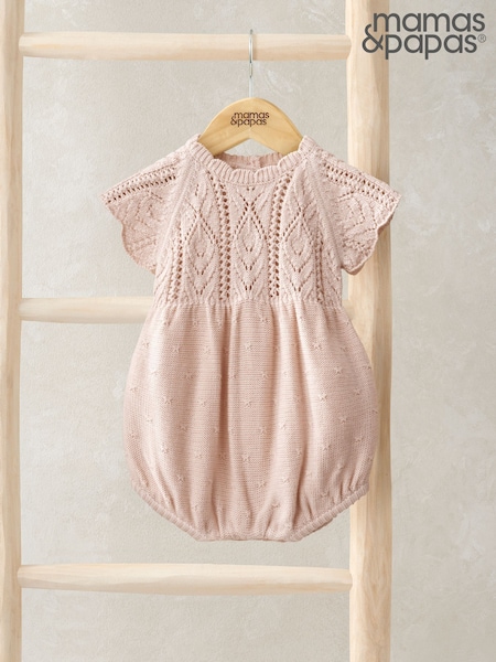 Mamas & Papas Pink Knit Romper (F61676) | 223 LEI