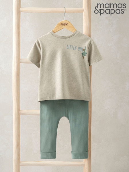Mamas & Papas Green Exploring T-Shirt And Leggings Set (F61691) | kr286
