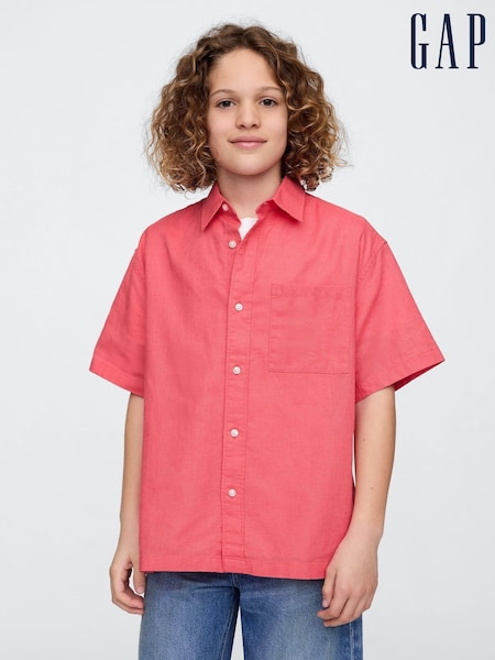 Koralli Vaaleanpunainen - Gap Pellava-Cotton Relaxed Paidat (4-13v.) (F61727) | €35