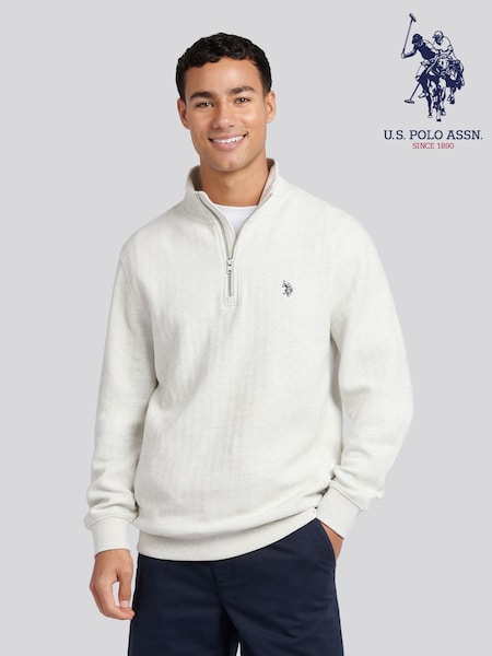 Сірий - U.S. Polo Assn. Вертикальна воронка з подвійним вершником, 100% бавовна (F61754) | 4 506 грн
