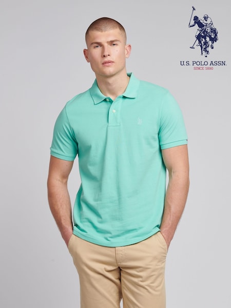 U.S. Polo Assn. Blue Mens Pique 100% Cotton Polo Shirt (F61757) | € 78