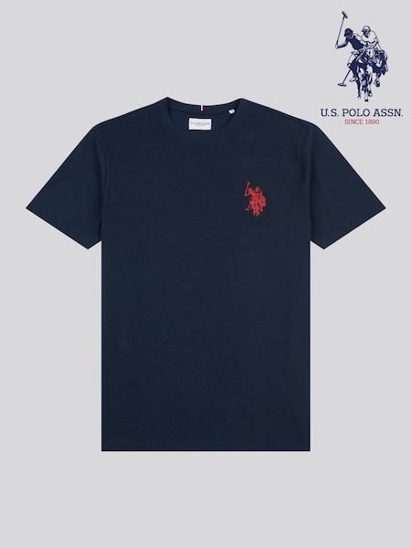 U.S. Polo Assn. Blue Mens Large Double Horsemen 100% Cotton T-Shirt (F61762) | R$ 295