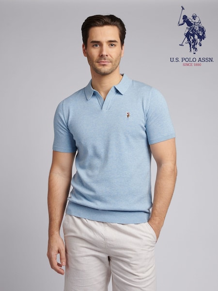 U.S. Polo Assn. dark Blue Mens Combed 100% Cotton Revere Polo Shirt (F61765) | 247 QAR