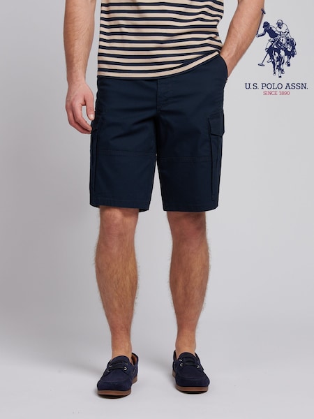U.S. Polo Assn. Blue Mens Dobby Weave Cargo Shorts (F61776) | €86