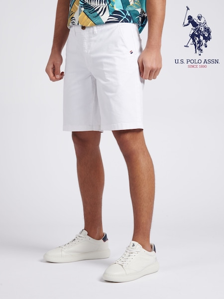 U.S. Polo Assn. White Mens Classic Chinos Shorts (F61777) | €63