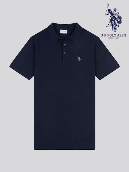 U.S. Polo Assn. Dark Blue Mens Combed 100% Cotton Polo Shirt (F61798) | R$ 495