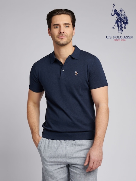 U.S. Polo Assn. Blue Mens Combed 100% Cotton Polo Shirt (F61799) | 247 QAR