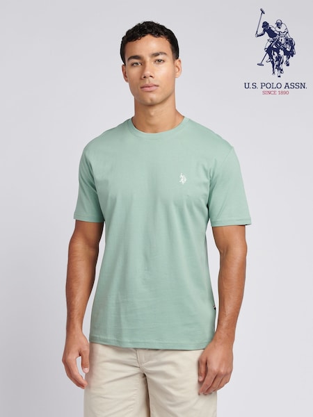 Verde deschis - U.S. Polo Assn. Tricou Croială clasică Double Horsemen din bumbac 100% pentru bărbați (F61820) | 186 LEI