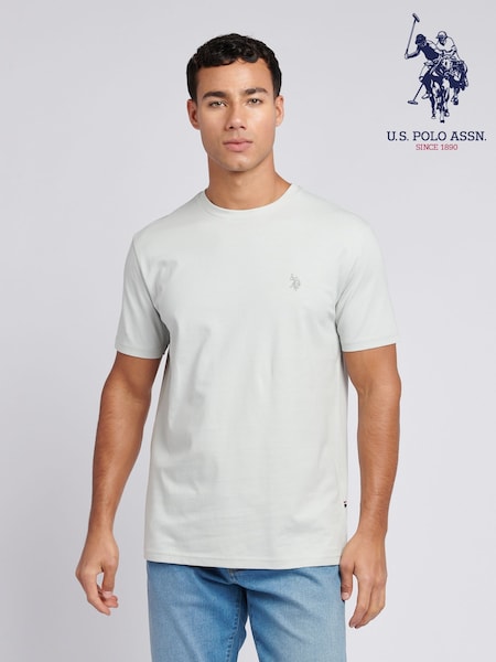U.S. Polo Assn. Light Grey Mens Regular Fit Double Horsemen 100% Cotton T-Shirt (F61822) | €36