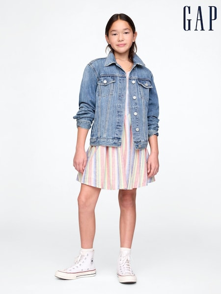 Gap Linen-Cotton Striped Dress (4-13yrs) (F61854) | 298 LEI