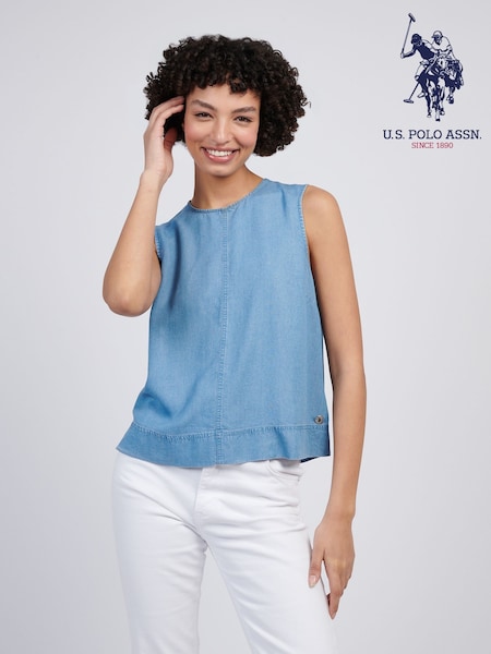 U.S. Polo Assn Blue Womens Chambray Swing  Vest (F61881) | 2,704 UAH